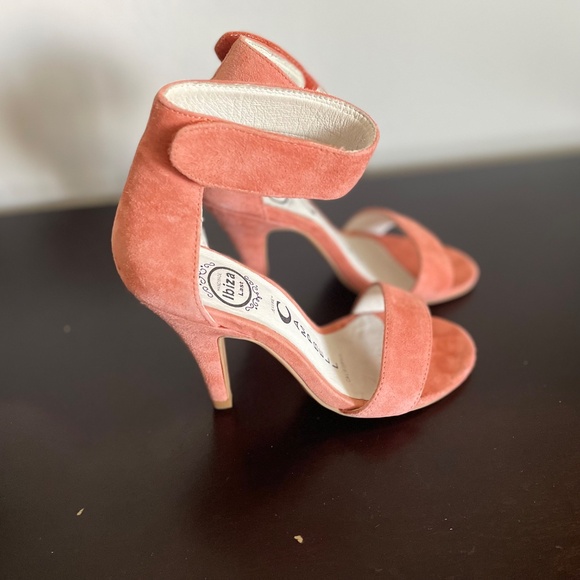 Jeffrey Campbell Suede High Heel Sandals with Ankle Strap — Coral - Picture 3 of 4